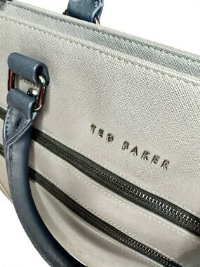 Ted Baker London Grey Marl Structured Briefcase Laptop Bag w/ Strap
